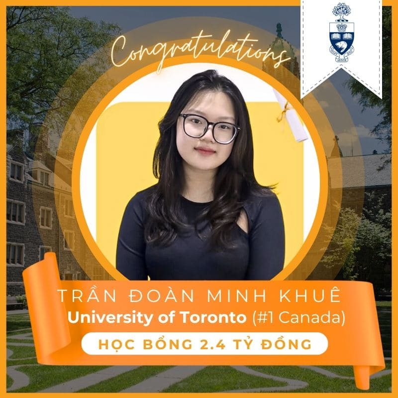 Trần Đoàn Minh Khuê trúng tuyển Đại học Toronto top 1 Canada
