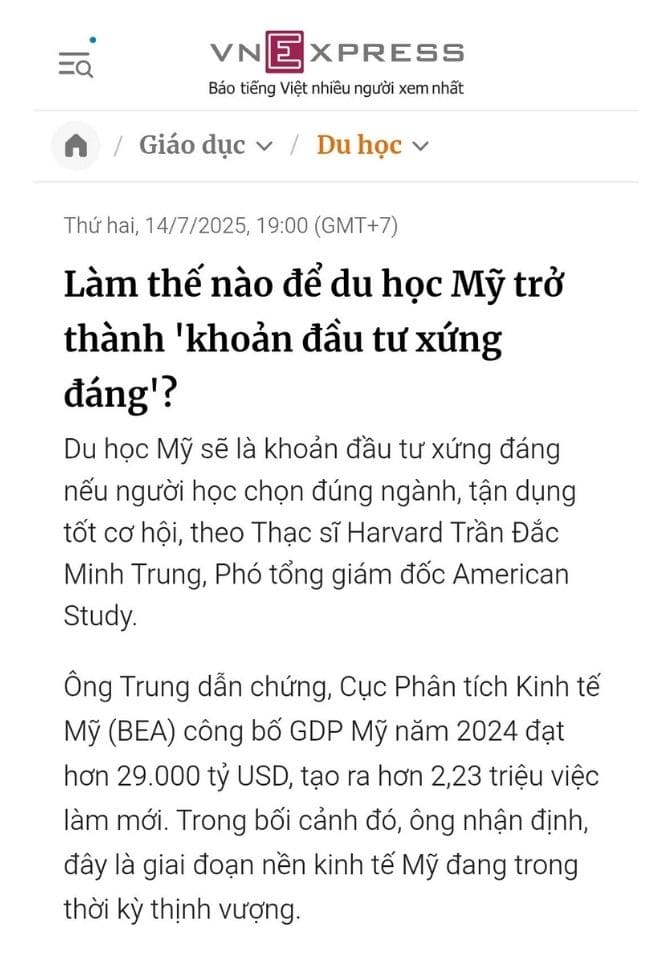 VNE - Làm thế nào để du học Mỹ trở thành 'khoản đầu tư xứng đáng'?
