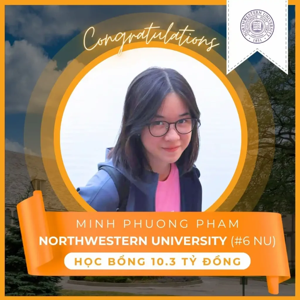 Phạm Minh Phương trúng tuyển Đại học Northwestern