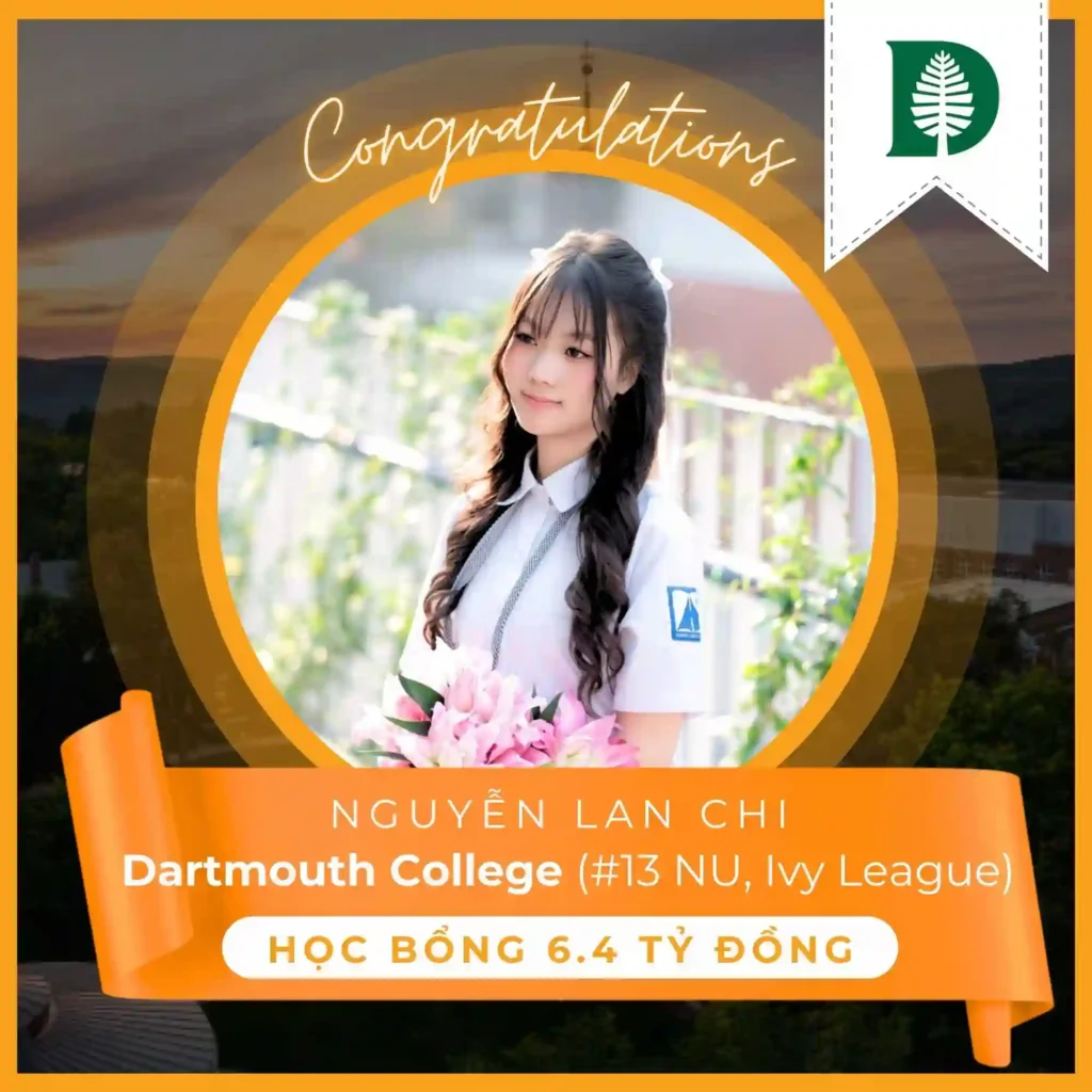 Nguyễn Lan Chi trúng tuyển Đại học Dartmouth