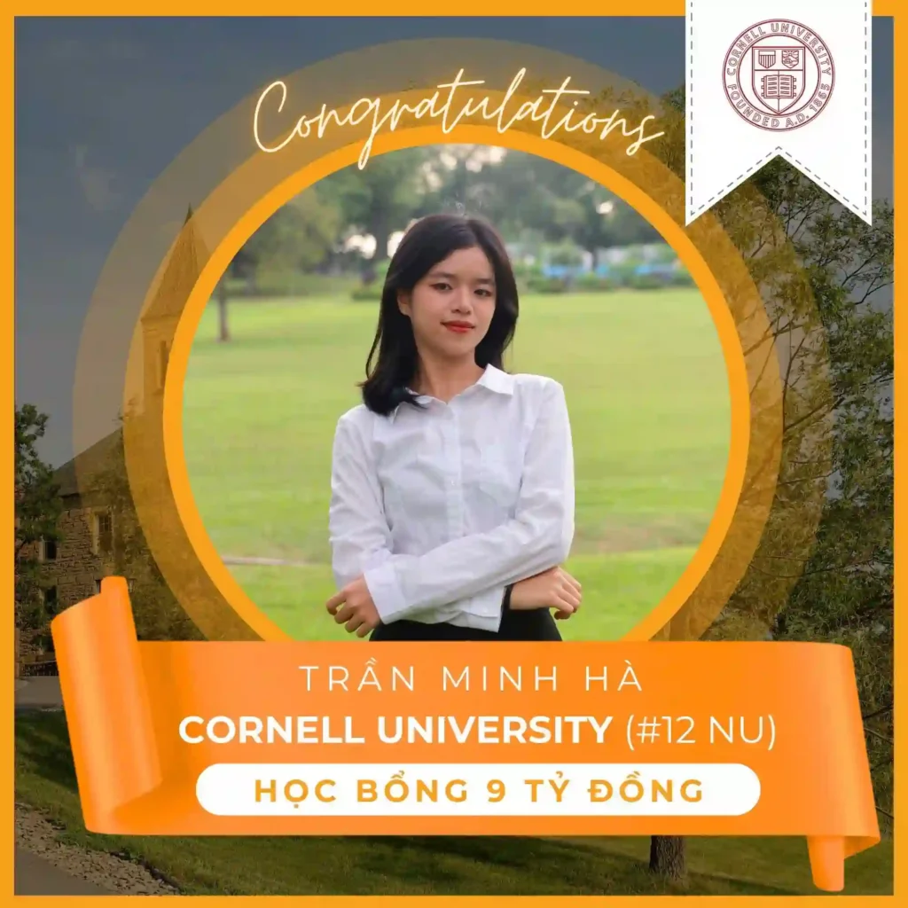Trần Minh Hà trúng tuyển Đại học Cornell