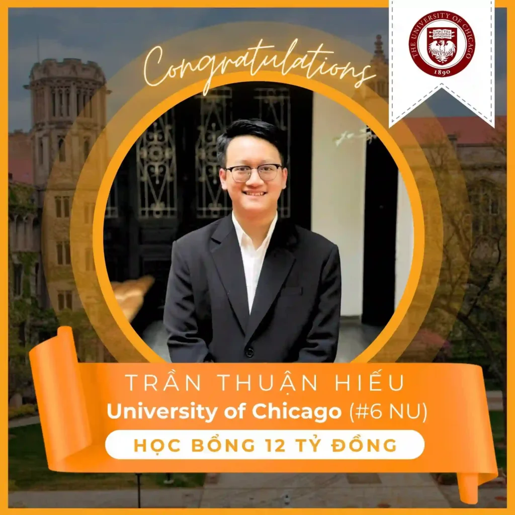 Trần Thuận Hiếu trúng tuyển Đại học Chicago