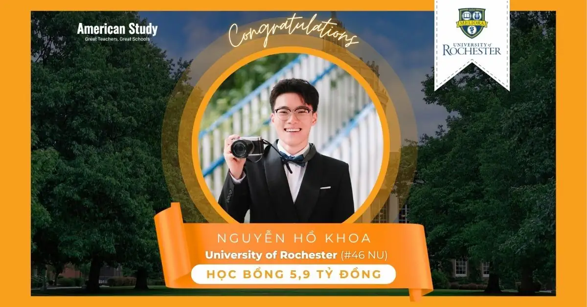 Nguyễn Hồ Khoa trúng tuyển đại học Rochester