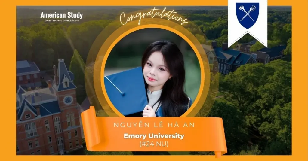 Nguyễn Lê Hà An trúng tuyển đại học Emory