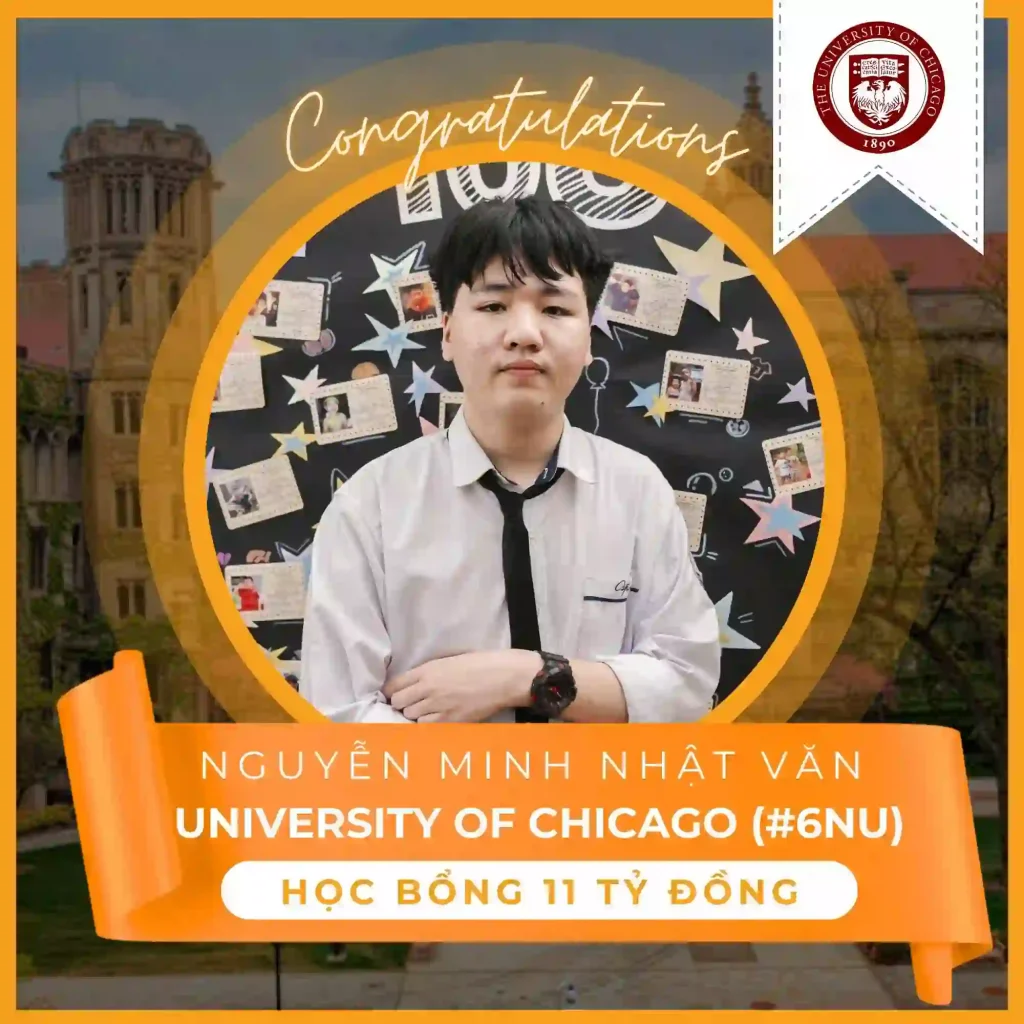 Nguyễn Minh Nhật Văn trúng tuyển đại học Chicago